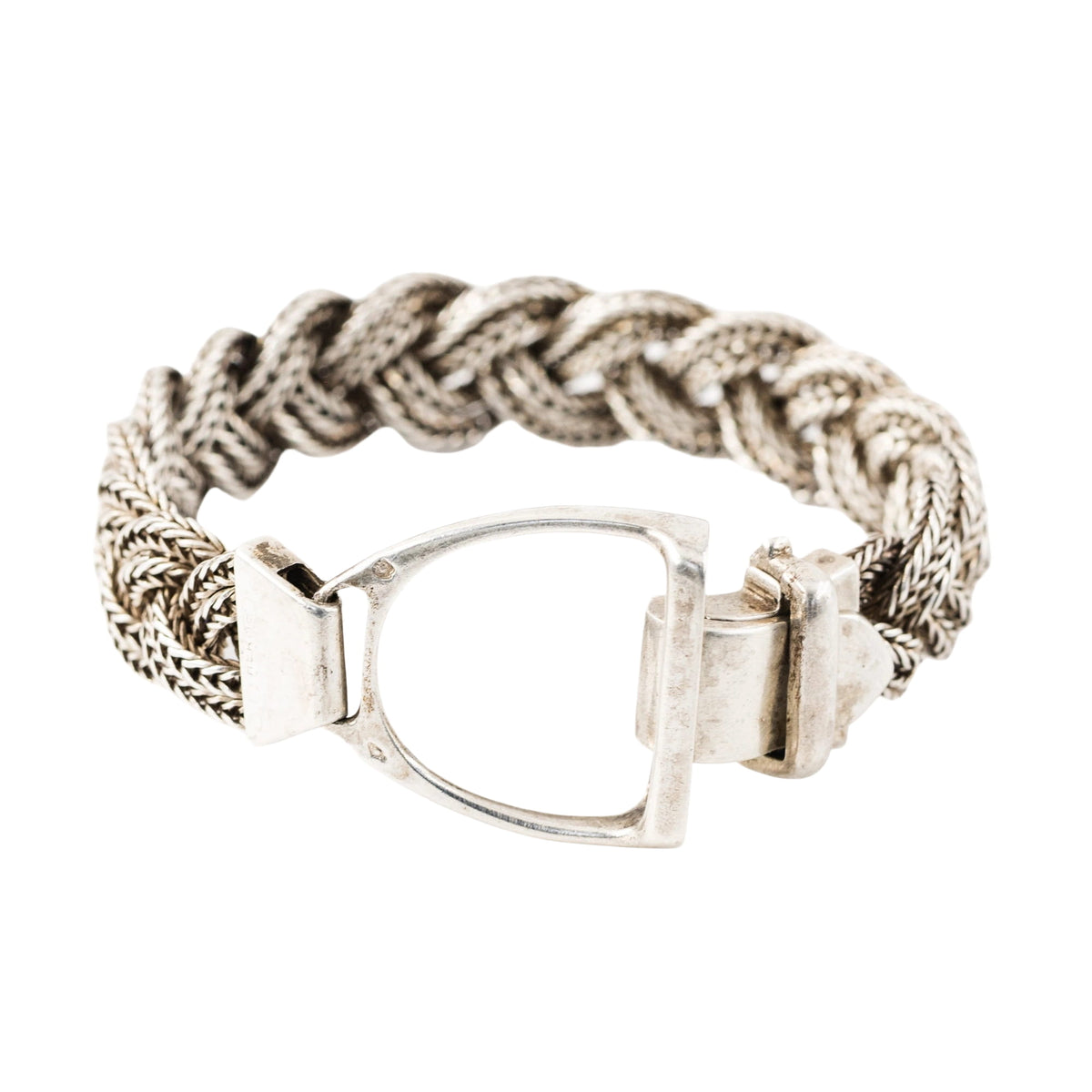 HERMÈS "Étrier" Silver Bracelet