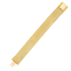 Yellow Gold Polish-Link Cuff Bracelet