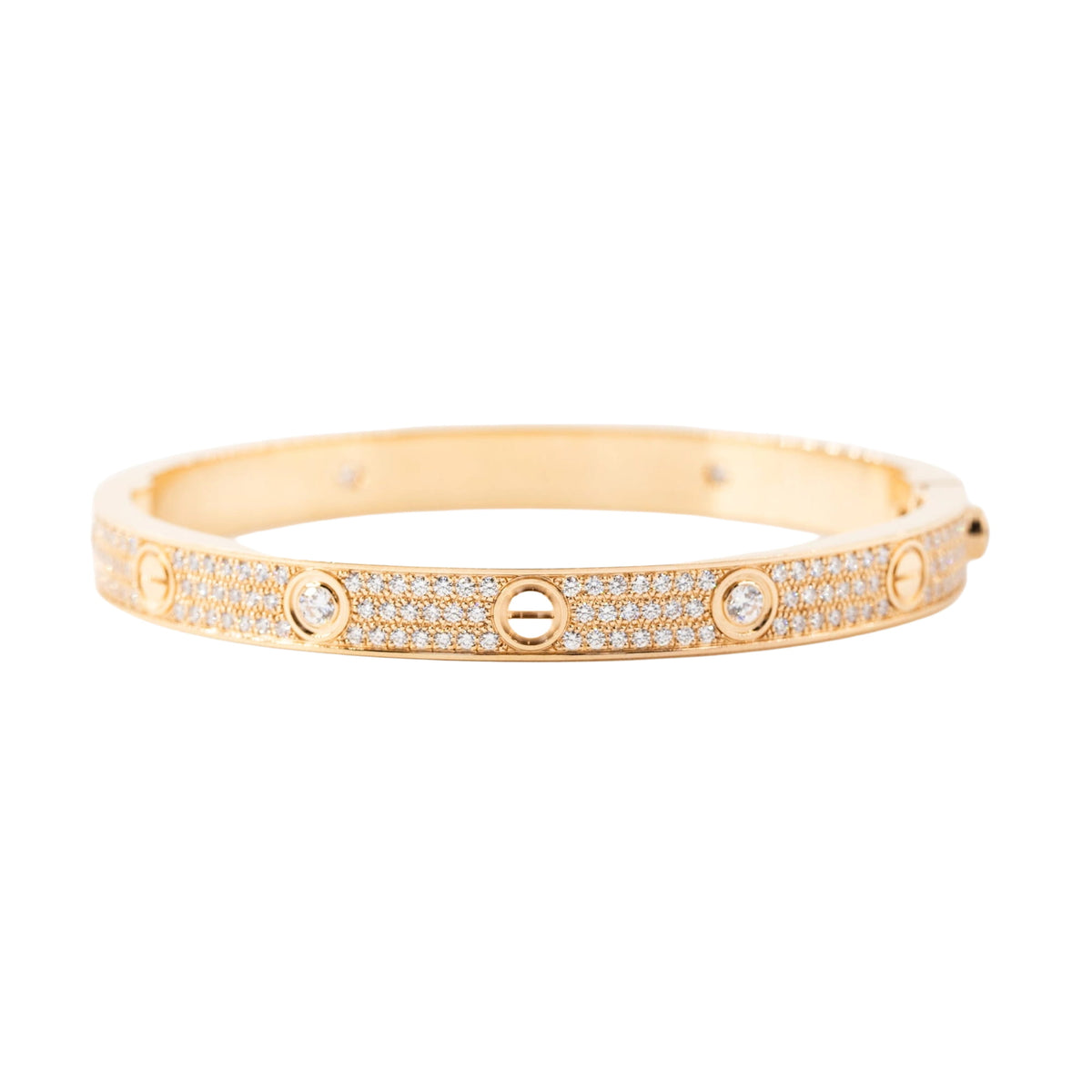 Bracelet CARTIER Love Modèle Classique Pavé en or rose et diamants