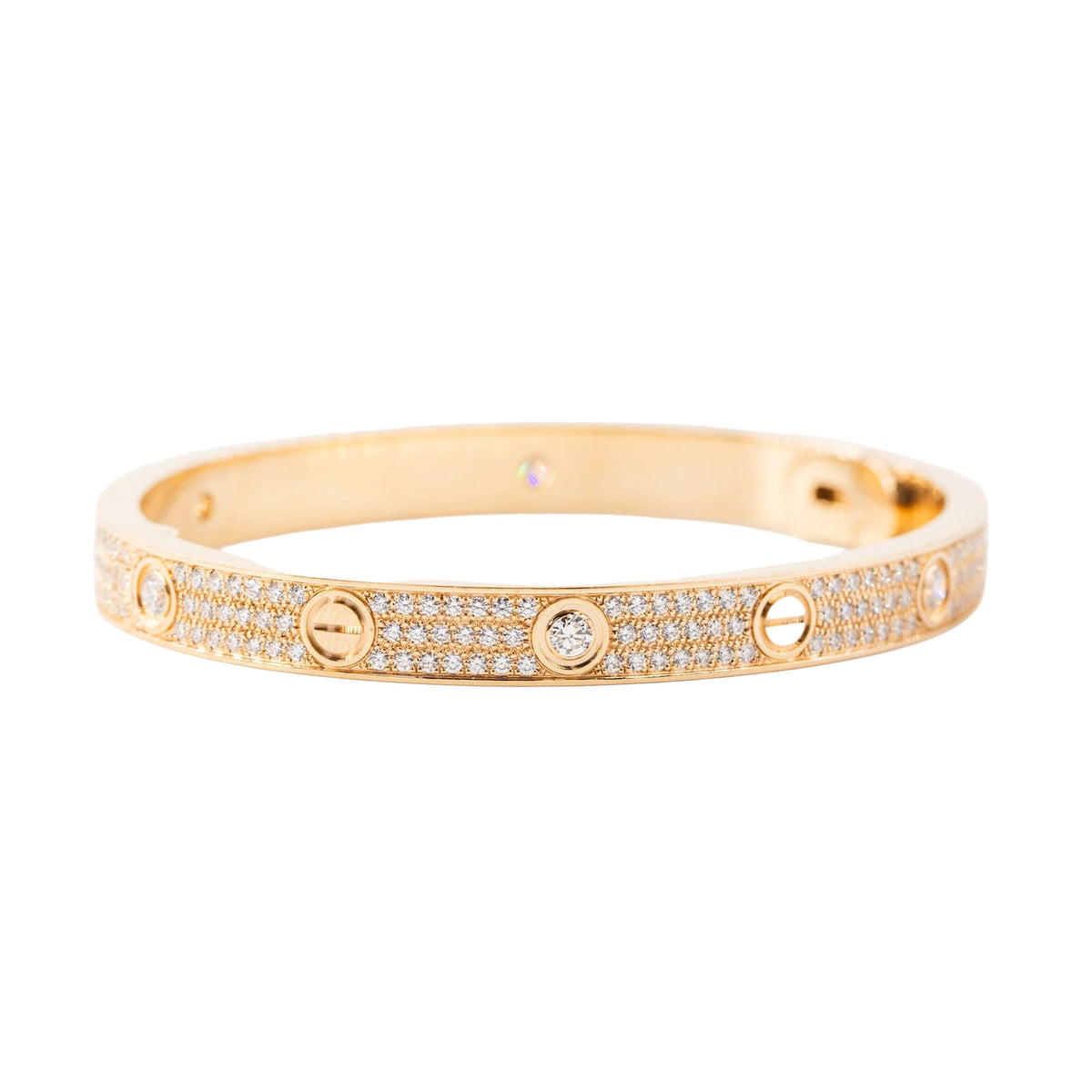 Bracelet CARTIER Love Modèle Classique Pavé en or rose et diamants