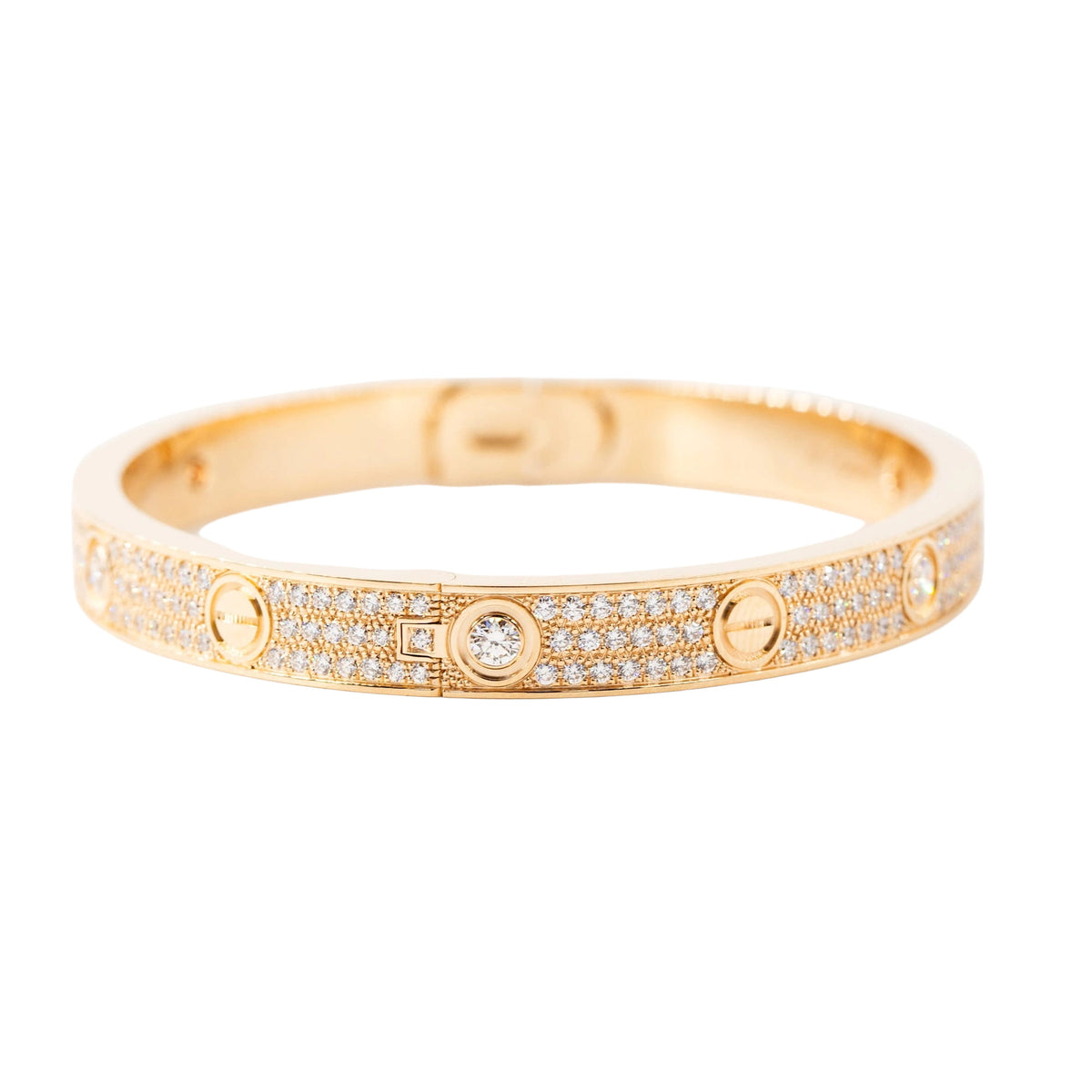 Bracelet CARTIER Love Modèle Classique Pavé en or rose et diamants