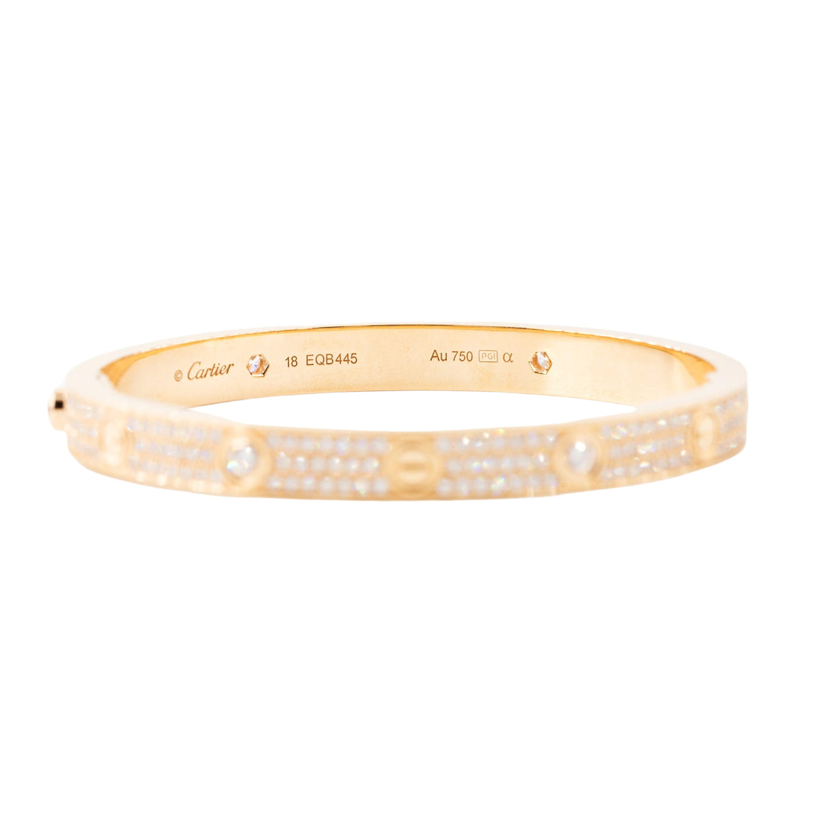 CARTIER "Love" Bracelet, Classic Model, Pave with Rose Gold and Diamonds