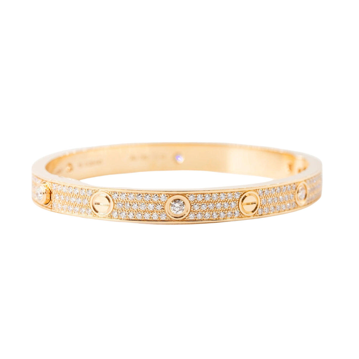 CARTIER "Love" Bracelet, Classic Model, Pave with Rose Gold and Diamonds