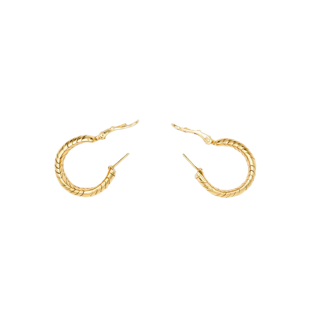 Boucles d'oreilles BVLGARI Spiga créoles en or jaune