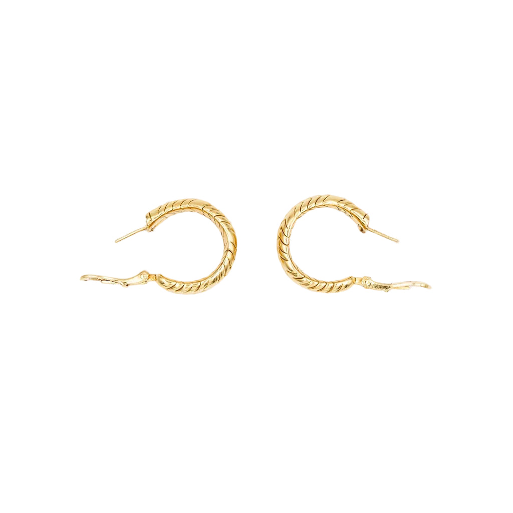 Boucles d'oreilles BVLGARI Spiga créoles en or jaune