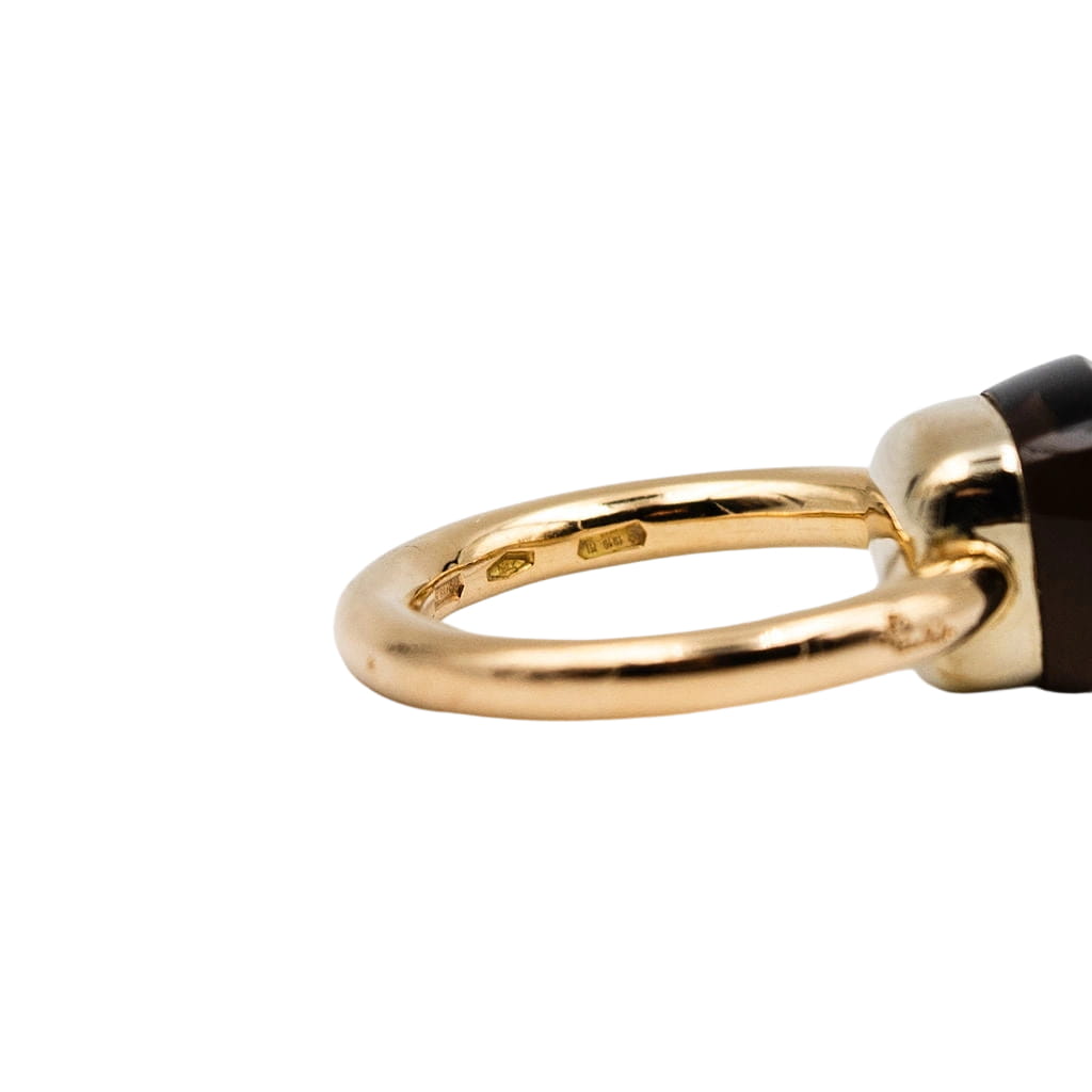 POMELLATO "Nudo Petit" Ring in Yellow gold and Smoky quartz