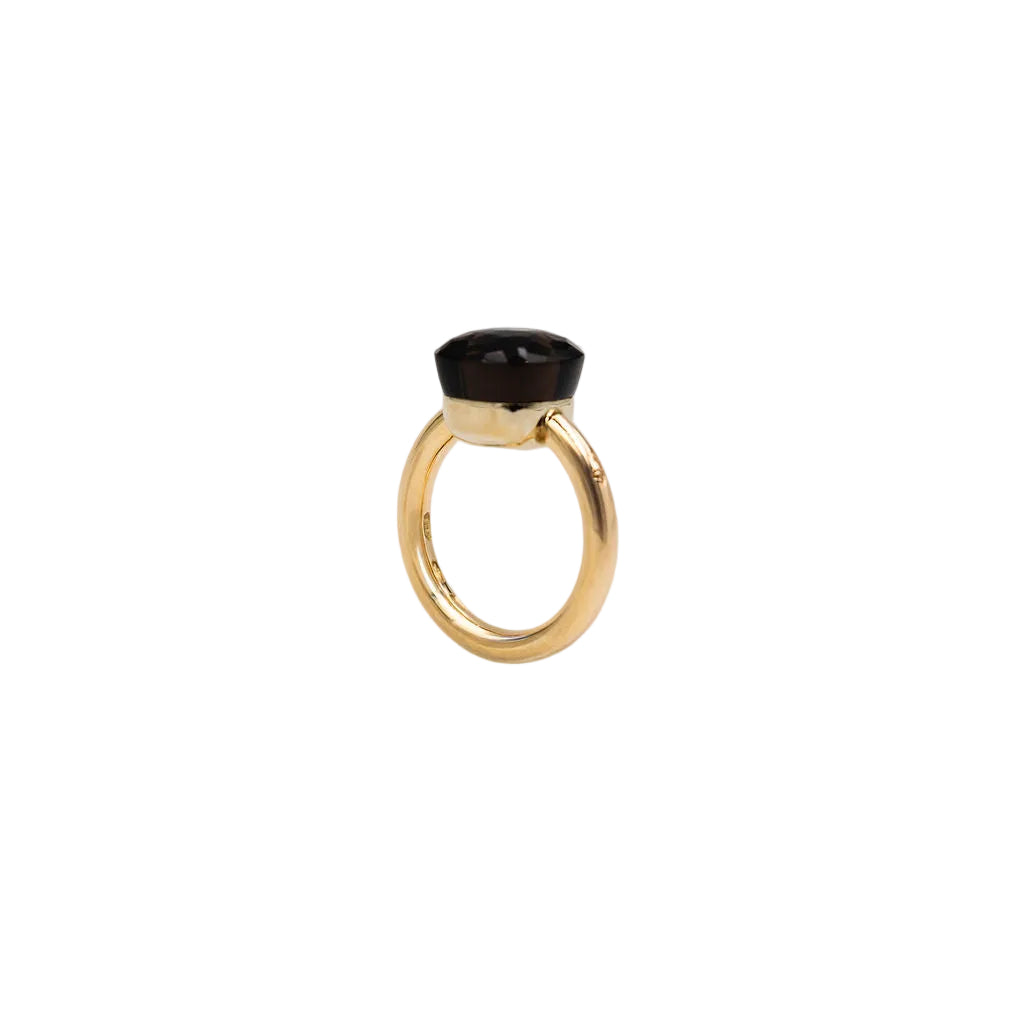 POMELLATO "Nudo Petit" Ring in Yellow gold and Smoky quartz