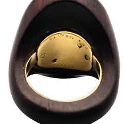 Bague Dôme VAN CLEEF & ARPELS en or jaune et bois