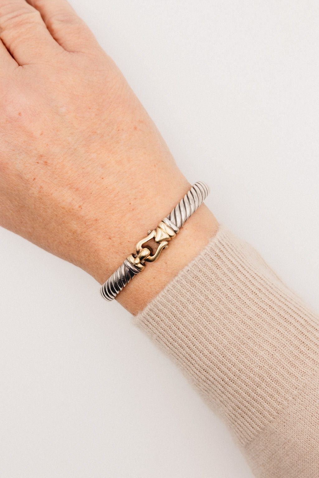 DAVID YURMAN Yellow Gold and Silver Bangle Bracelet