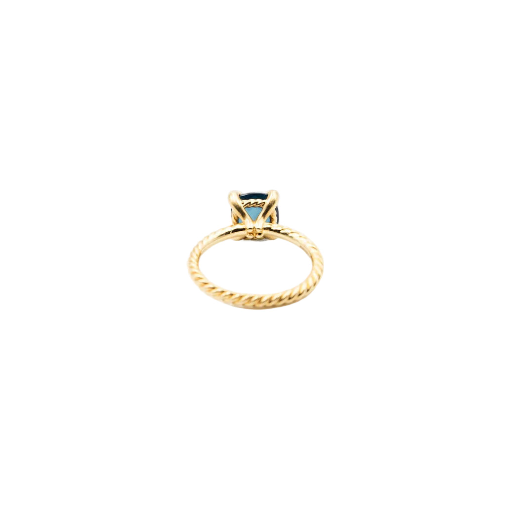 Ring DAVID YURMAN "Chatelaine" in yellow gold, blue topaz and diamonds
