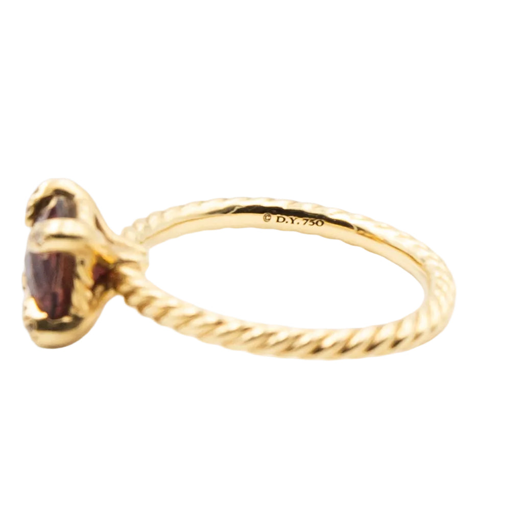 Ring DAVID YURMAN "Chatelaine" in yellow gold, garnet and diamonds