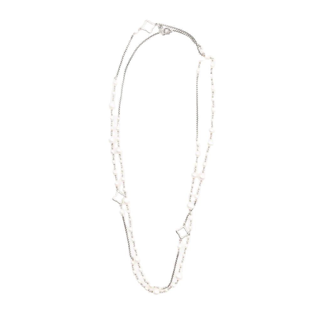 Collier Sautoir DAVID YURMAN en argent et perles de culture