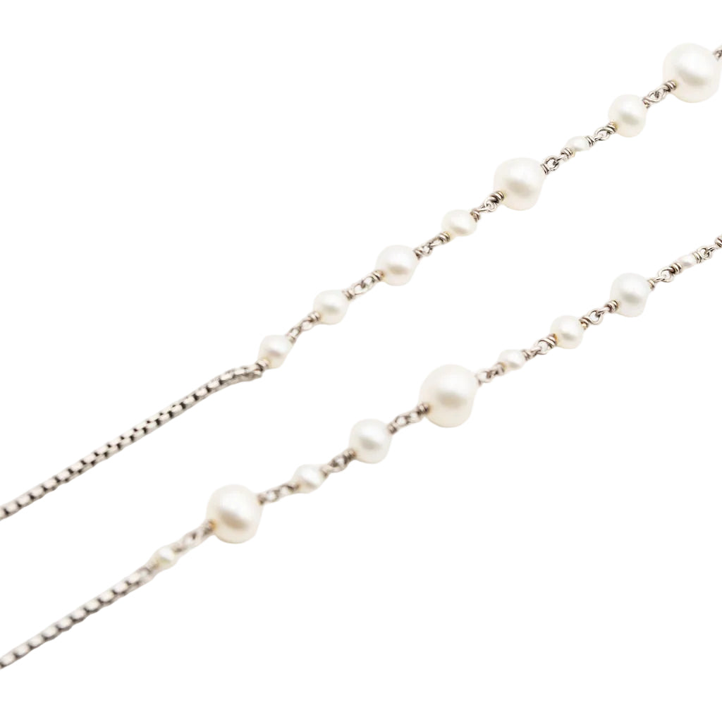 Collier Sautoir DAVID YURMAN en argent et perles de culture