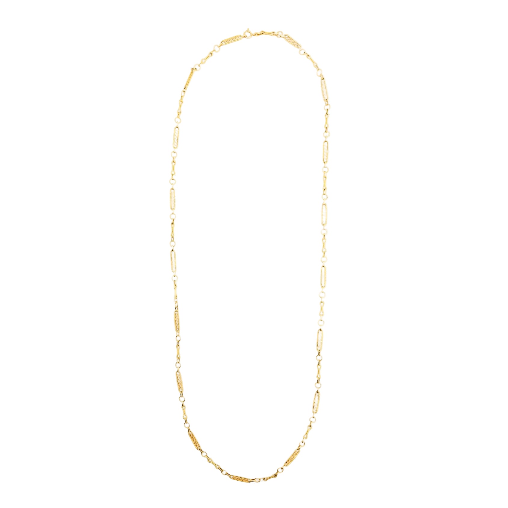 Necklace Long necklace in yellow gold filigree mesh