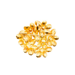 Brooch flower pendant in yellow gold