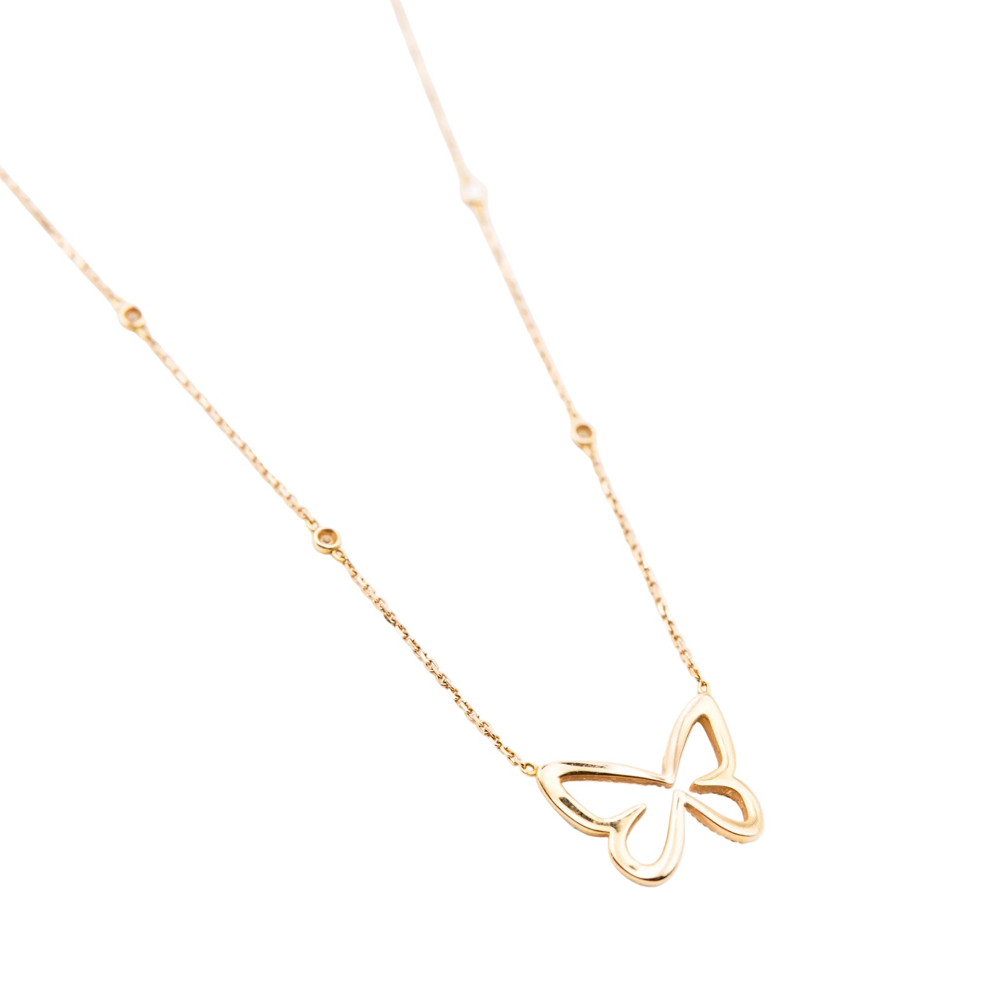 Necklace MESSIKA "Butterfly" in rose gold and diamonds