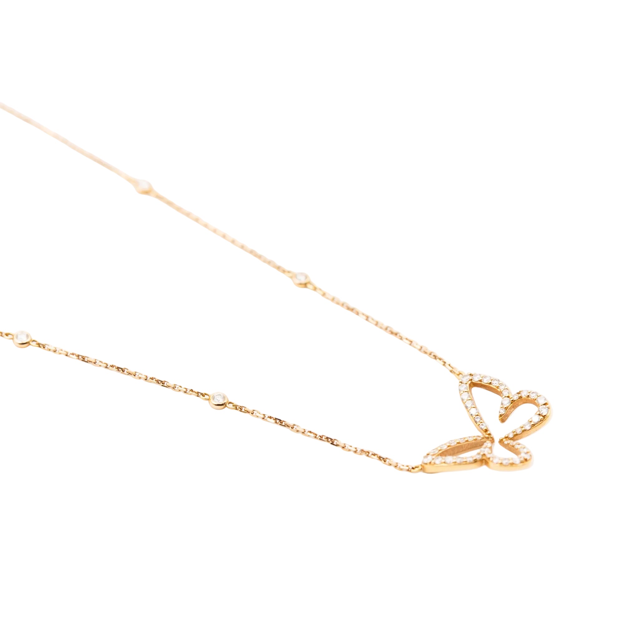 Necklace MESSIKA "Butterfly" in rose gold and diamonds