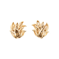 Earrings Vintage foliage in yellow gold