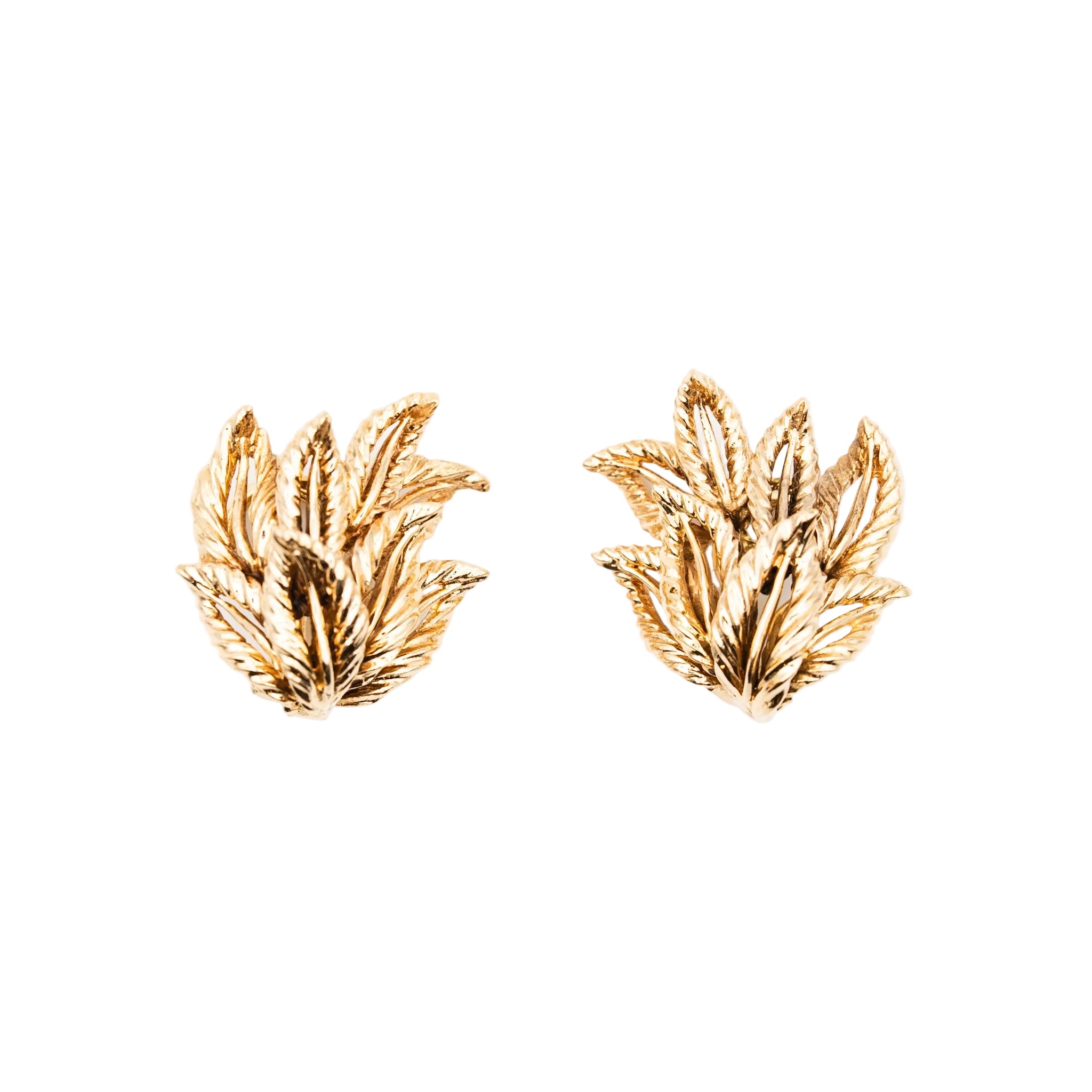 Earrings Vintage foliage in yellow gold