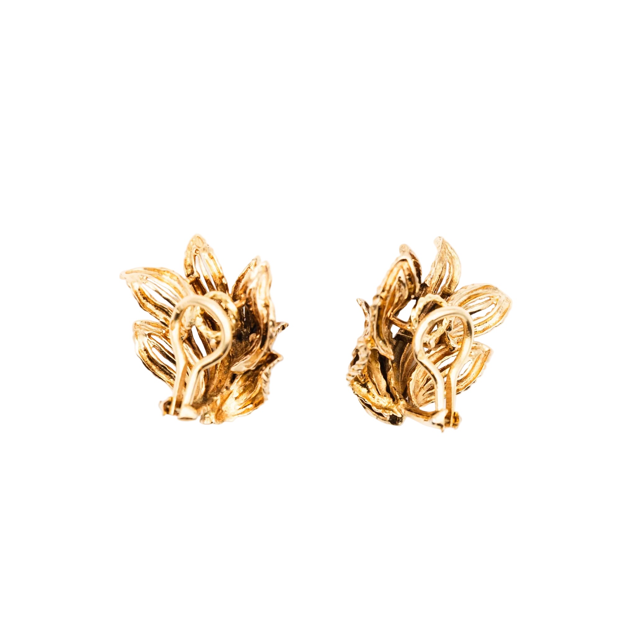 Earrings Vintage foliage in yellow gold