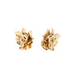 Earrings Vintage foliage in yellow gold