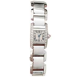 CARTIER "Tankissime" PM Watch in white gold, steel, and diamonds