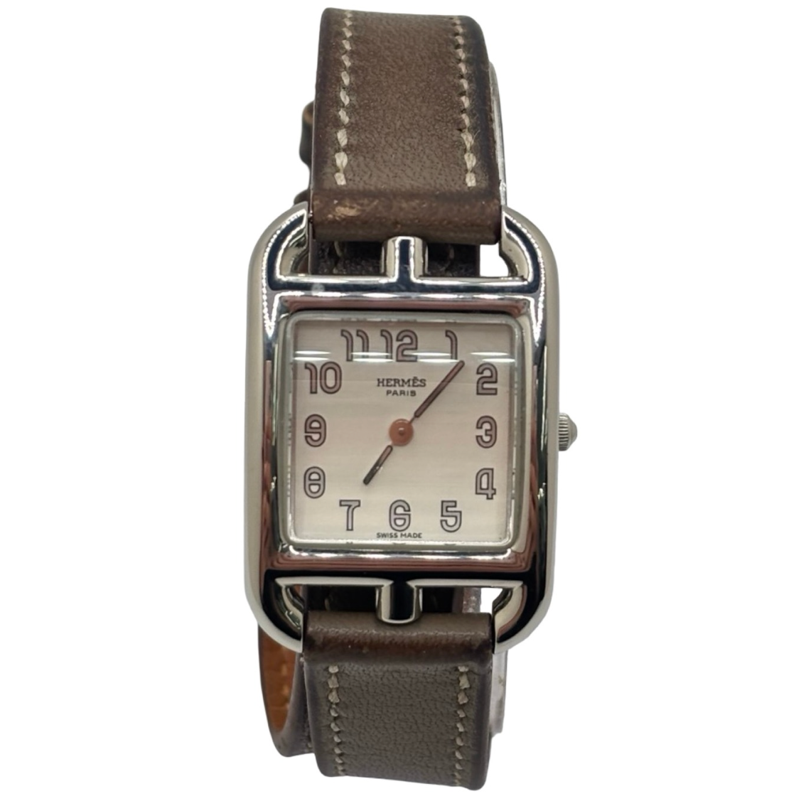 HERMÈS "Cape Cod" PM Watch in Steel and Leather
