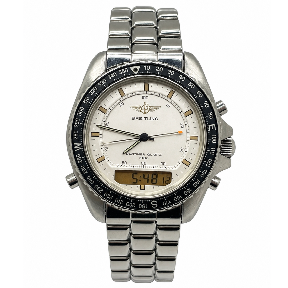 BREITLING "Navitimer Pluton" Watch in Stainless Steel and Quartz