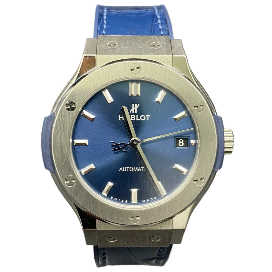 Montre HUBLOT Classic Fusion Blue en titane et cuir