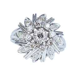 Bague Marguerite en or blanc et diamants