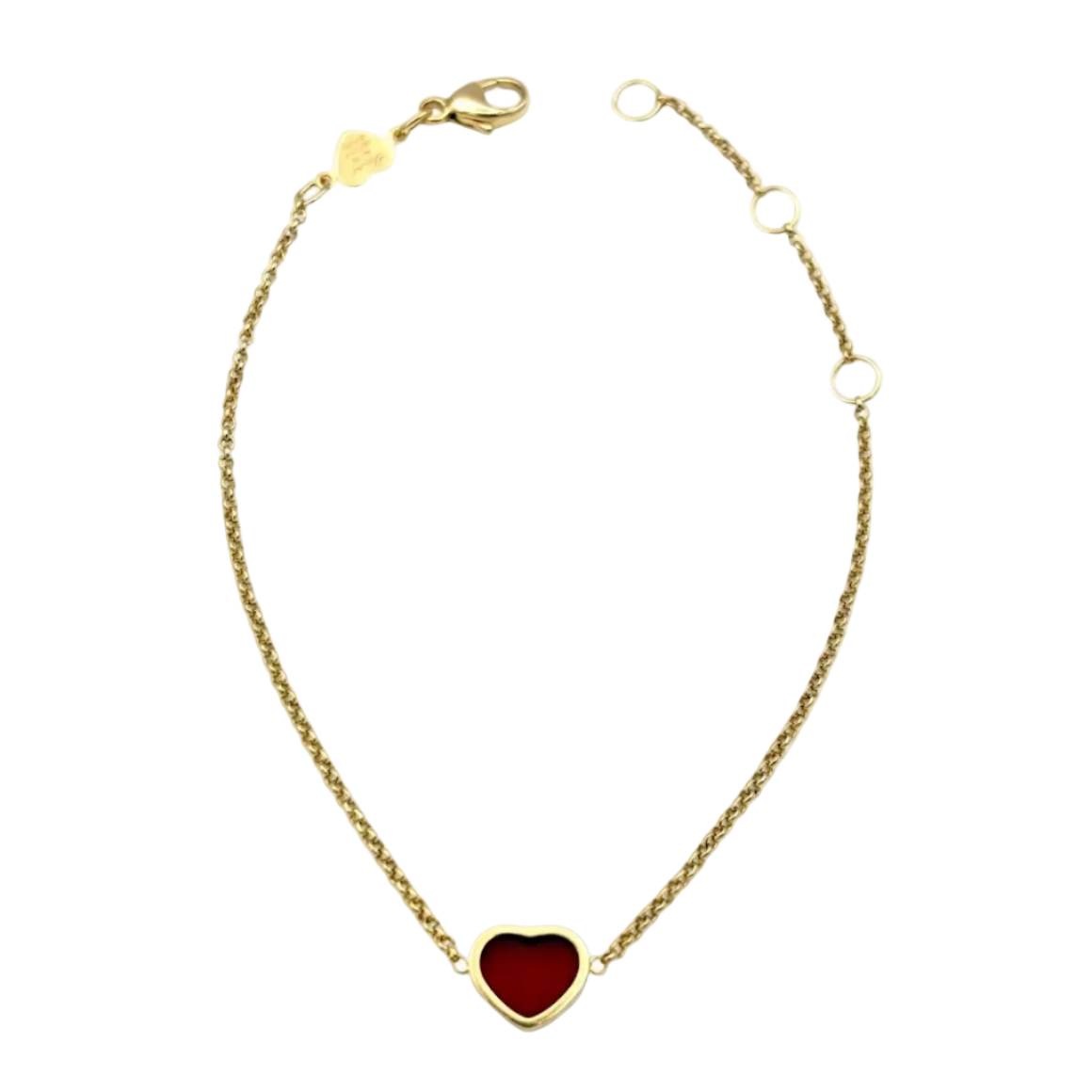 CHOPARD "Happy Hearts" Bracelet in Rose gold and Carnelian