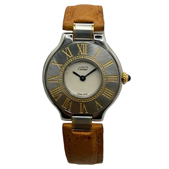CARTIER "Must 21" Watch in Stainless Steel and Leather