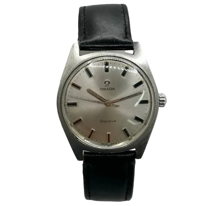 OMEGA watch in stainless steel and leather