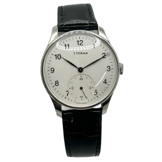 ETERNA "Calatrava" Watch in Stainless Steel and Leather