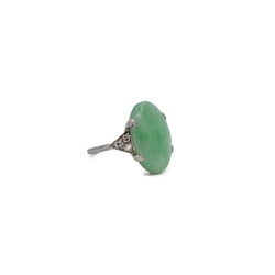 Ring oval jade