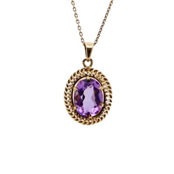 Oval amethyst pendant