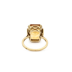 Ring citrine with cut sides
