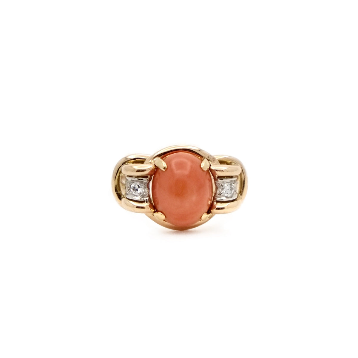 Ring coral gold thread