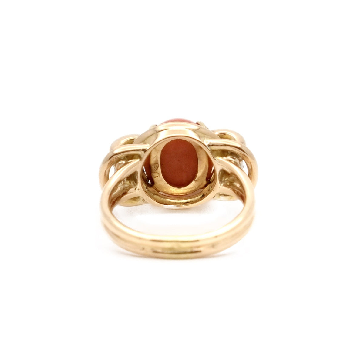 Ring coral gold thread
