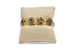 Bracelet ancient amethysts and turquoise