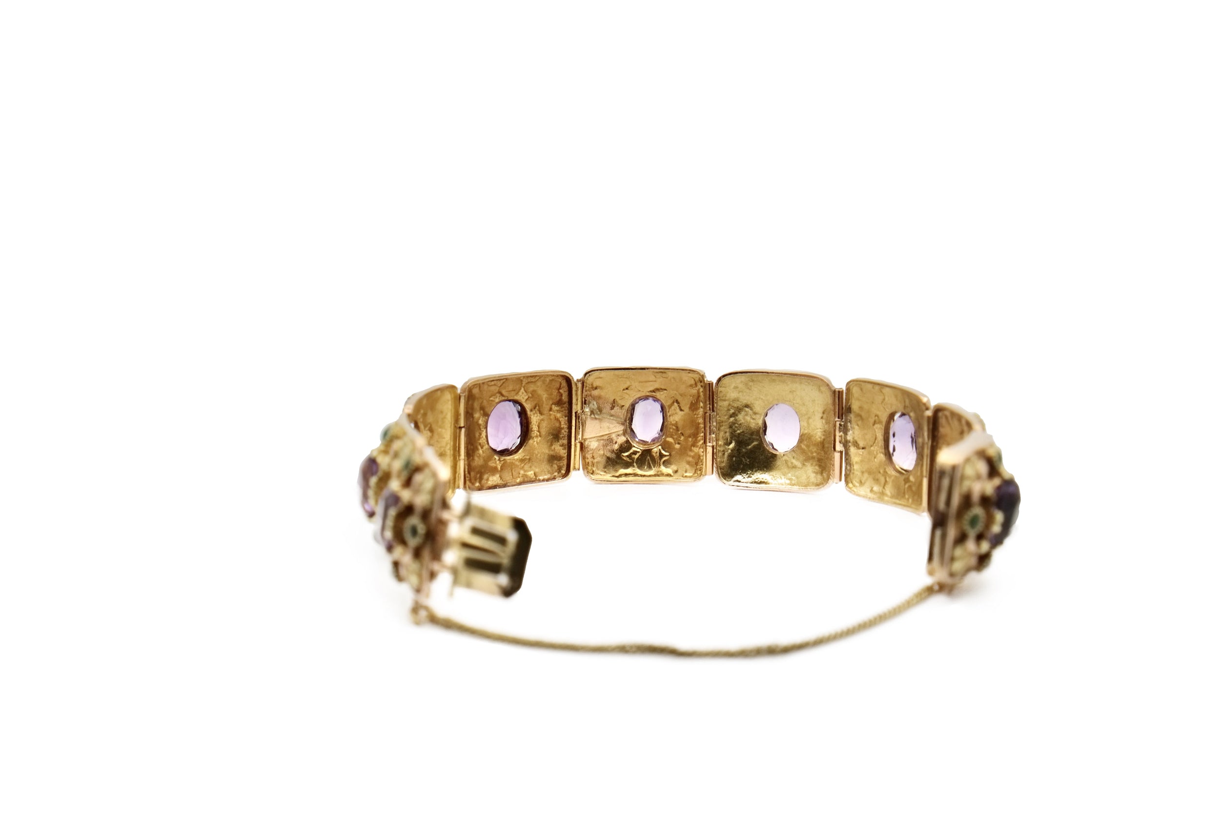Bracelet ancient amethysts and turquoise