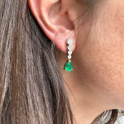 Boucles d'oreilles aux émeraudes gouttes
