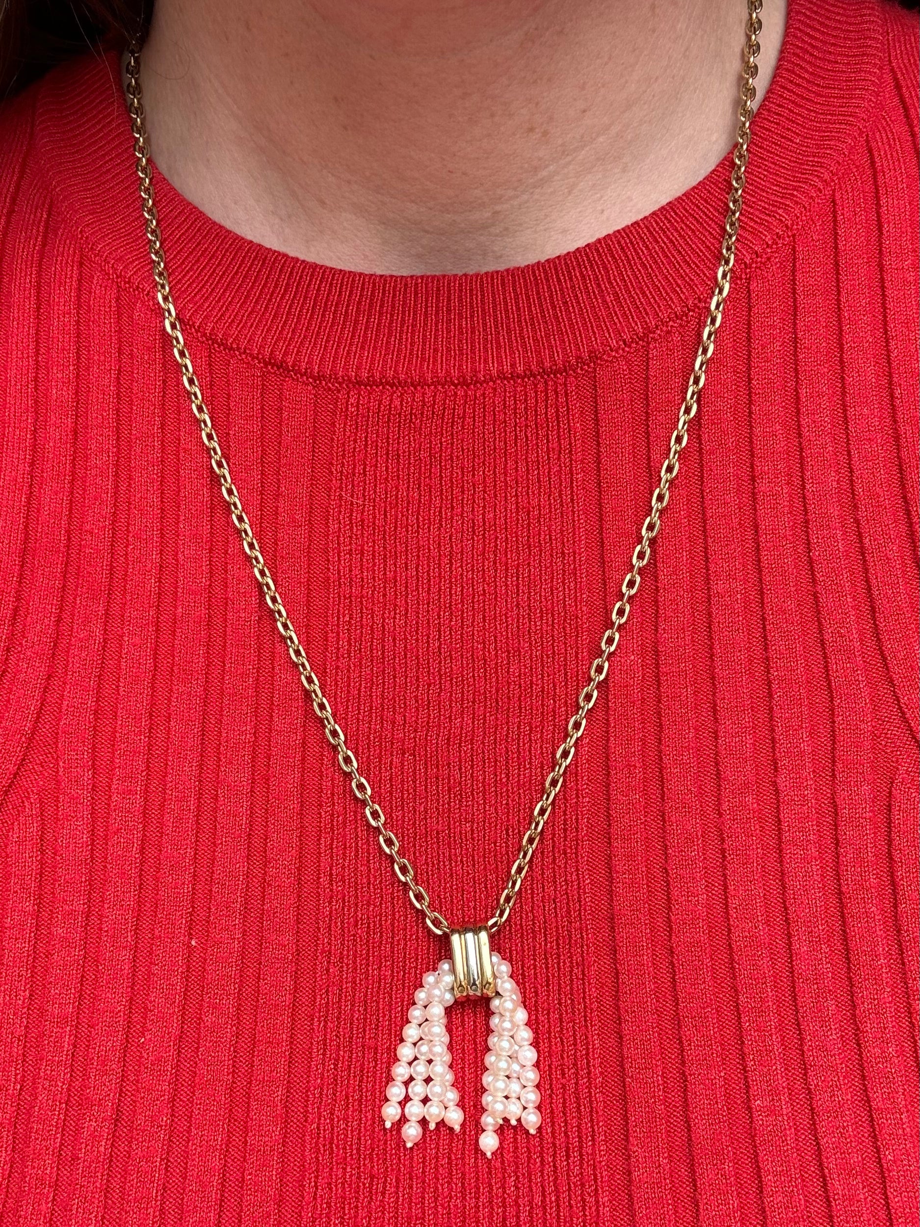 Pendentif pompon de perles de Cartier