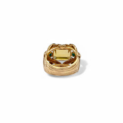 Bague cocktail citrine et turquoise