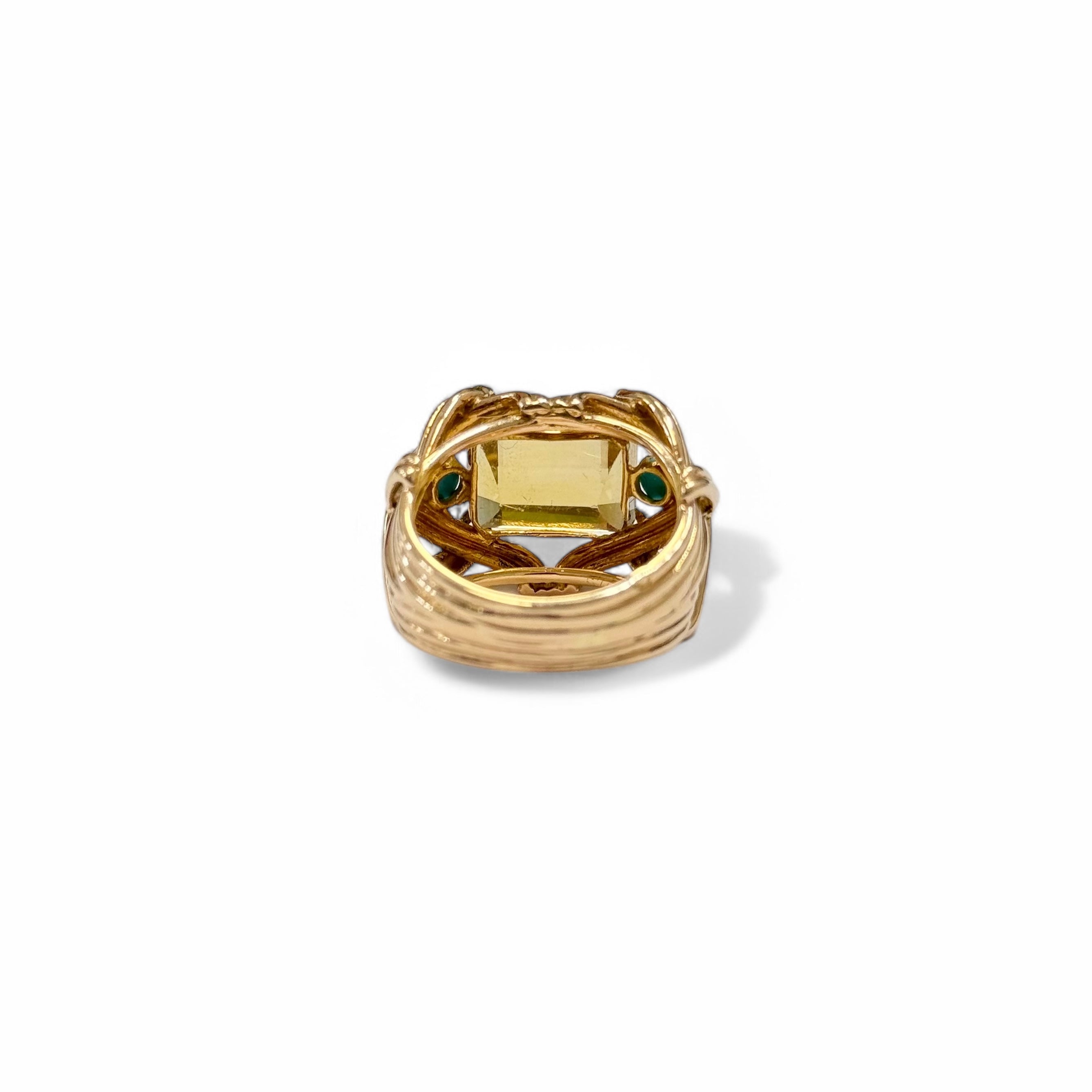 Bague cocktail citrine et turquoise