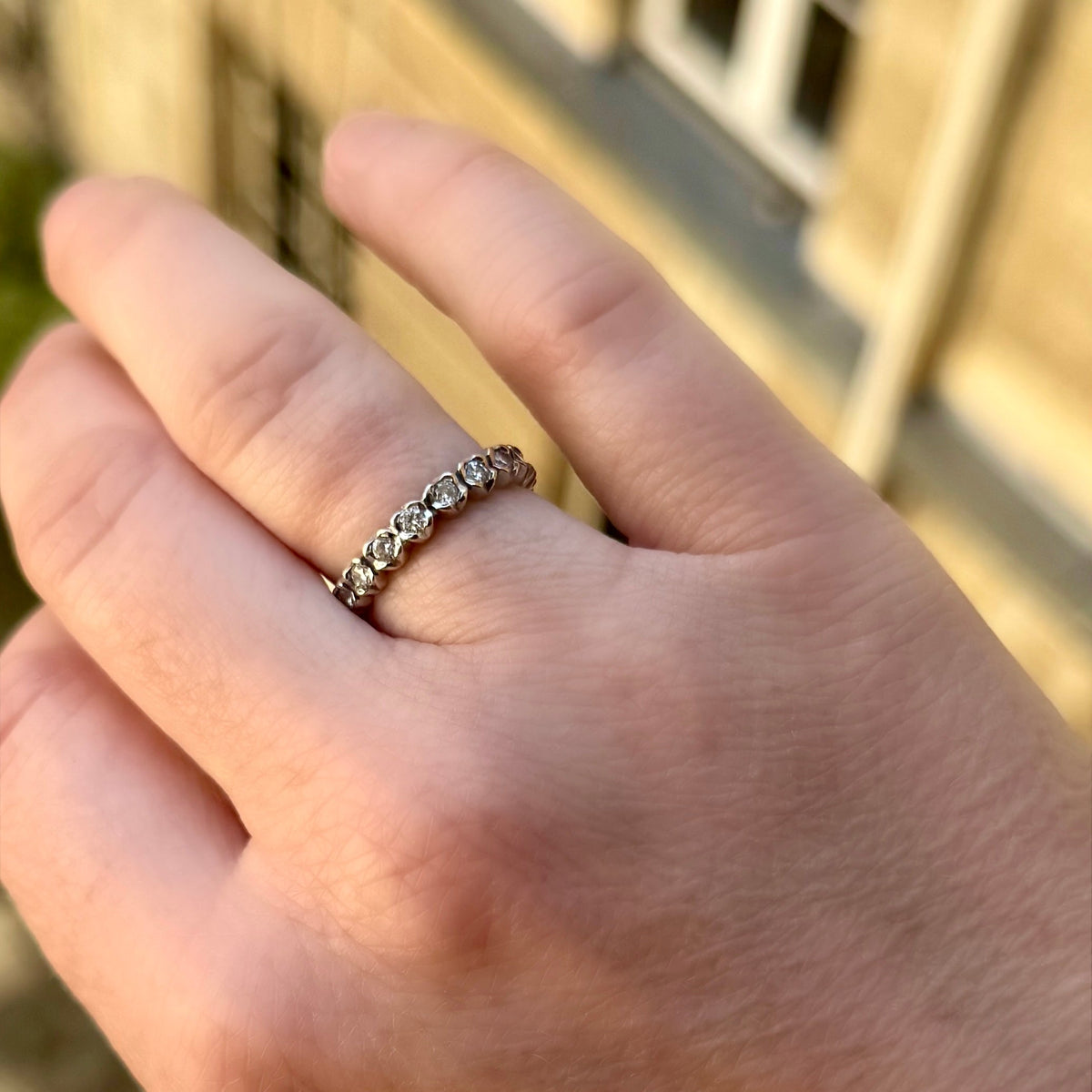 Alliance américaine or gris et diamants