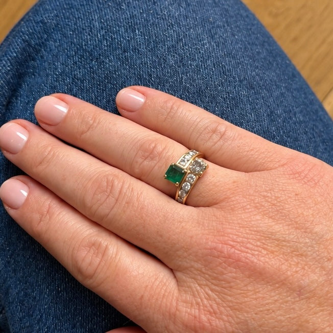 Bague toi et moi émeraude
