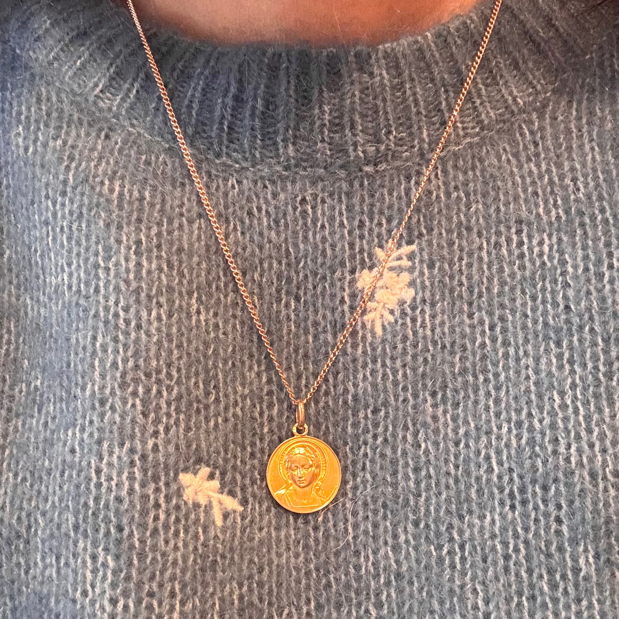 Médaille ronde Vierge Marie