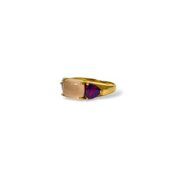 Bague quartz rose suiffé