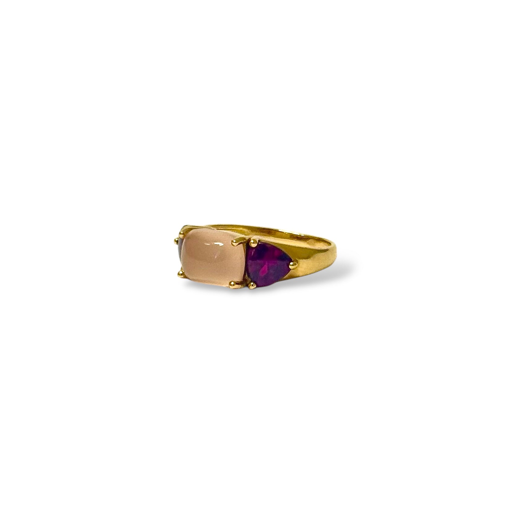 Bague quartz rose suiffé